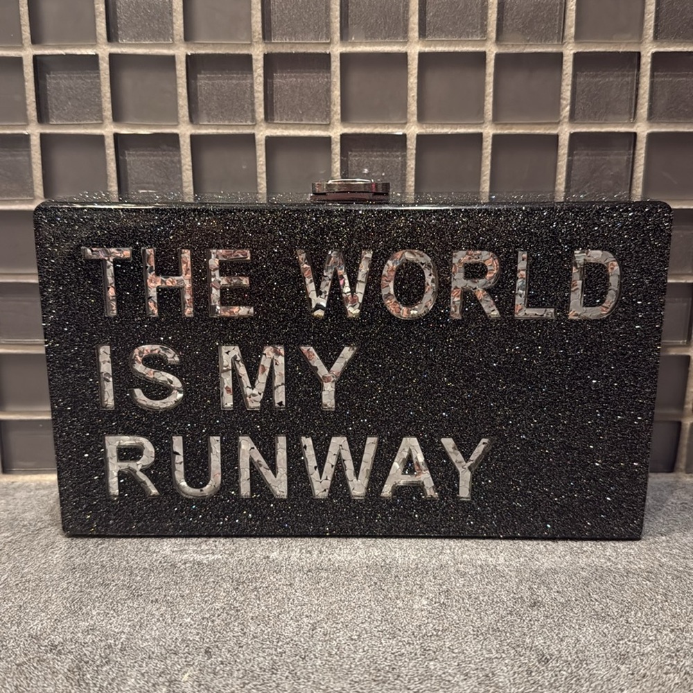 “The World is My Runway” Glitter Box Clutch / Bag - Nordstrom